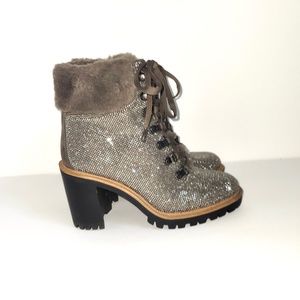 Jennifer Lopez JLO Charcoal Graysen Rhinestone Bling Booties - 7